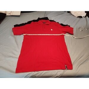(2)South Pole Shirt Mens Large Short Sleeve Polo Embroidered Pullover Knit Logo